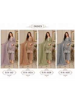 Riwaayat Designer Heavy Chiffon Embroidered Suit Set – DN-102