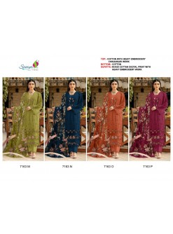 Saniya Trendz ELAF Premium Cotton Chikankari Embroidered Dress Material – Design 7163 Pakistani Suit Single Wholesale Price 