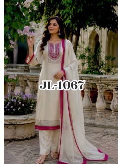 Premium Organza Embroidered Suit Set with Coding Dori & Sequence Work – JL-1067 Pakistani Suit Single Wholesale Price 