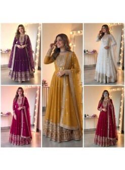 Women's Heavy Georgette Embroidered Sequence Gown with Pant & Dupatta – SSR-546 Partywear And Wedding Collection Single Wholesale Price 