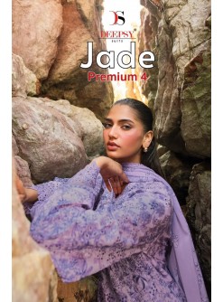 Jade Premium-4 DEEPSY SUITS | Pure Cotton Embroidered Pakistani Suit (Full Set) Wholesale price 