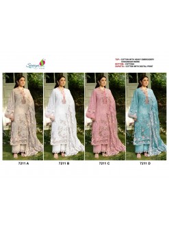 D.No 7211 TRENDZ Chikankari Cotton Suit with Maslin Printed Dupatta Pakistani Suit Single Wholesale Price 
