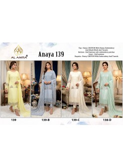 Anaya 139 Heavy Chiffon Embroidered Semi-Stitched Suit With Dupatta Pakistani Suit Single And Full Set Wholesale Price 