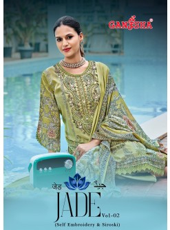Jade Vol 2 Exclusive Karachi Designer Cambric Cotton Suit – Falak International Pakistani Dress (Full Set) Wholesale Price 
