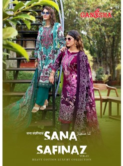 Falak International Sana Safinaz Vol 13 Cotton Digital Print Pakistani Dress Material (Full Set) Wholesale Price 