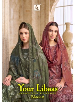 Alok Suit Your Libaas -2 – Premium Cambric Cotton Foil Print Embroidered Pakistani Suit (Full Set) Wholesale Price 