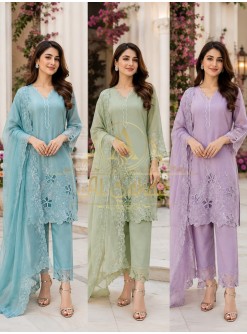 AL-SAKAB Premium Heavy Gold Chiffon Embroidered Suit Set – Design 1706 Pakistani Suit Single Wholesale Price 