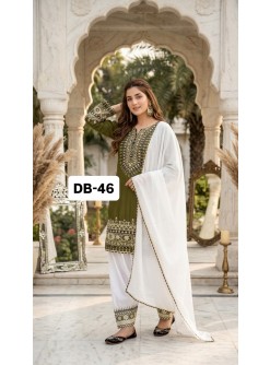 Designer Heavy Natural Silk Embroidered Sequence Mirror Work Palazzo Suit Set – DB 46 Pakistani Suit Single Wholesale Price 