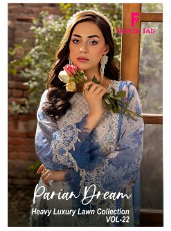 PARIAN DREAM Vol 22 Premium Designer 6-Piece Lawn Cotton Suit by FARIDA FAB Pakistani Karachi Printed Suit (Full Set) Wholesale Price 