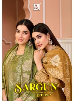 ALOK SUIT Sargun-7 Luxury Viscose Maslin Jacquard Designer Pakistani Suit (Full Set) Wholesale Price 