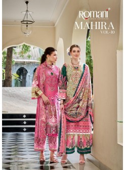 Romani Mahira Vol 10 – Premium Soft Cotton Heavy Self Embroidered Festive Pakistani Suit (Full Set) Wholesale Price 