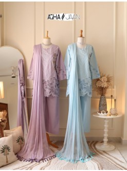 AGHAJAAN D-1029 Cambric Cotton Embroidered Cutwork Suit with Nazneen Dupatta Pakistani Readymade Suit Single Wholesale Price 