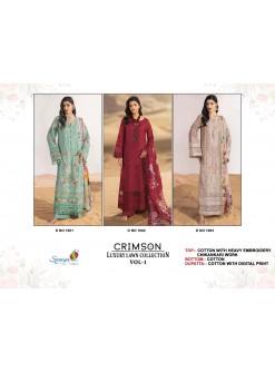CRIMSON LUXURY LAWN COLLETION VOL-1 by SANIYA TRENDZ – Cotton Chikankari Embroidered Pakistani Suit (Single & Full Set) Wholesale Price 
