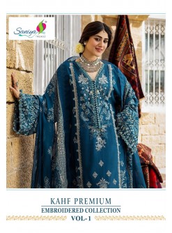SANIYA TRENDZ KAHF PREMIUM VOL 1 – Chikankari Embroidered Cotton Pakistani Suit (Single & Full Set) Wholesale Price 