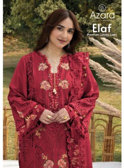 Radhika Fashion | Azara Elaf Premium | Pure Cotton | Heavy Self Embroidery | Mal Cotton Dupatta | 4 PCS Set