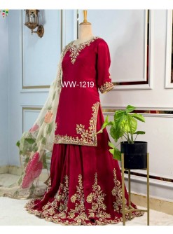 WW-1219 | Designer Chinon Silk Sharara Set | RD Fashion Surat