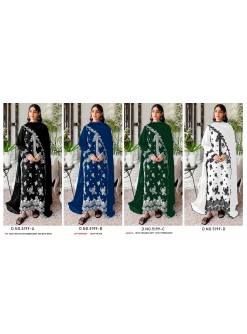 5199 Colour | Reyon Cotton Heavy Embroidered Suit | Organza Dupatta | RD Fashion Surat