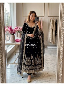 FD-8001 | Fox Georgette Embroidered Gown Pant Dupatta Set | Ready to Wear | RD Fashion Surat
