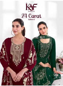 KAF FABRICS | 24 CARAT VOL-3 | Premium Rayon Embroidered Suit | RD Fashion Surat