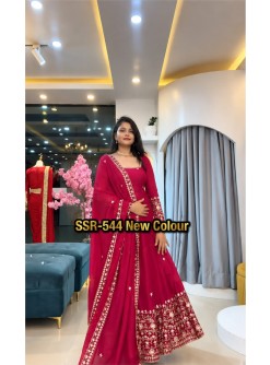 SSR-544 | Crunchy Silk Embroidered Gown | RD Fashion Surat