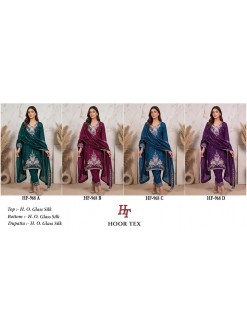 Hoor Tex | HF-968 A to D | Pakistani Full Stitched Suit | H.O. Glass Silk | XL-42 | Ready to Ship