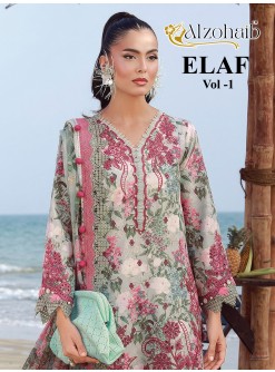 ALZOHAIB | ELAF VOL 1 | AZ-1626/1627/1630/1631 | Pakistani Cotton Suit | Cotton/Chiffon Dupatta