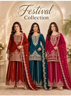 Premium Viscose Chinon Designer Suit Set