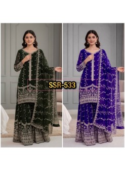 SSR-533 Pure Fendy Silk Heavy Embroidery Sequence Suit Set