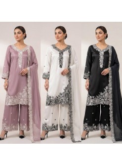 LG-2097 French Crepe Sequence Embroidered Palazzo Suit Set
