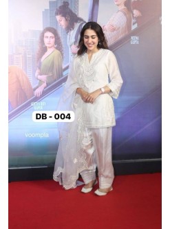 DB-004 Designer Party Wear Natural Silk Embroidered Palazzo Suit Set