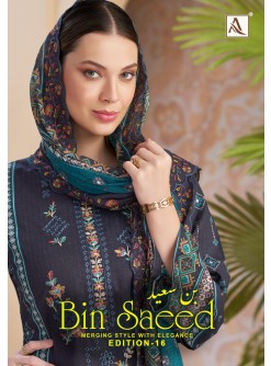 Alok Suit | Bin Saeed-16 | Pakistani Cotton Collection
