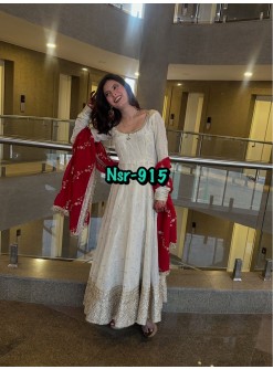 NSR-915 | Heavy Chinon Silk | Embroidery & Sequence | Ready to Wear