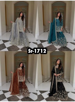 Premium Heavy GMY Silk Real Mirror Work Sharara Set