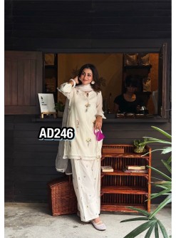 AD246 | Designer Mul Chanderi Farshi Palazzo Set