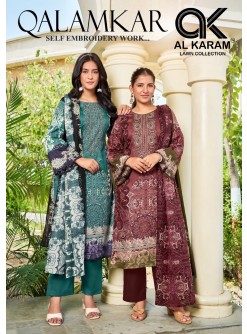 AL KARAM Lawn Collection | Qalamkar Self Embroidery