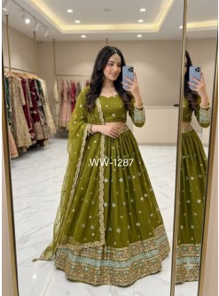 WW-1287 | Pure Fendy Silk Designer Lehenga