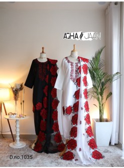 AGHAJAAN 1035 | Soft Organza Embroidered Suit