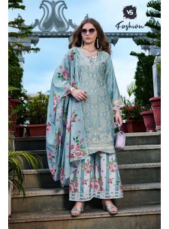 D.No. 2751 | Reyon Satin Embroidered Kurti Set