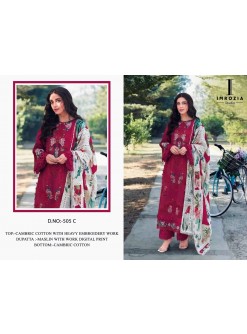 IMROZIA STUDIO 505 C | Cambric Cotton Embroidered Suit