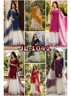 JL-1041 Premium French Crepe 5mm Sequin Embroidered Set