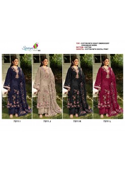ELAF PREMIUM D-7211 Cotton Chikankari Embroidered Suit