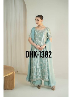 DHK-1382 Pure GMY Silk Heavy Embroidered Designer Set