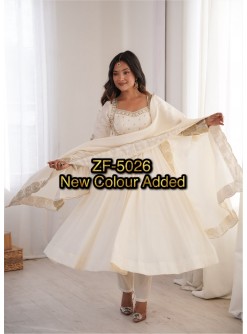 ZF-5026 | Roman Silk Embroidered Anarkali Set