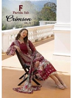 1FARIDA FAB CRIMSON Vol-15 | Pure Cotton Suit
