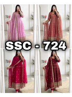 SSC-724 | Heavy Fandy Silk Embroidered Gown Set