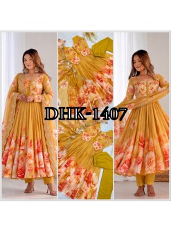 DHK-1407 | Designer Digital Print Gown Collection
