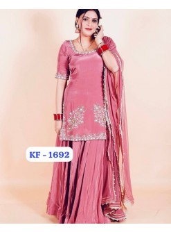 KF-1692 | Heavy Natural Crepe Designer Sharara Collection