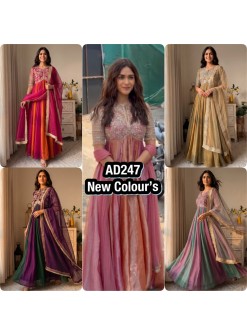AD247 | Pure NC Moss Silk Designer Gown Collection