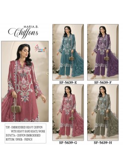 SF 5639 Heavy Chiffon Hand Khatli, Jarkan & Latkan Embroidered Pakistani Suit Single Pis Wholesale Price 