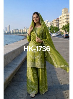 HK-1736 | Pure Jarman Chinon Silk Pakistani Collection